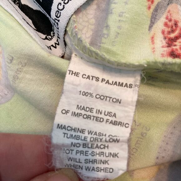 The Cat’sPajamas RARE SET Sushi Print Top & pants VTG mint condition oversized - Picture 14 of 15